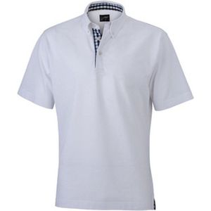 James and Nicholson Herenpolo (Wit/Zwaar)