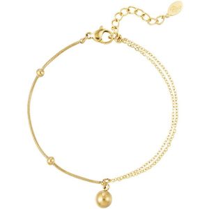 Yehwang - Gouden armband - Dubbele Armband - Meerlagig - Stainless Steel - Armsieraad - Schakels - Sieraad - Sieraden - Cadeau - Cadeautip - Moederdag