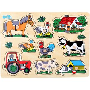 Houten puzzel ""Op de boerderij"" - Kinderpuzzel vanaf 1 jaar