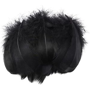 100 stuks zwarte knutselveren 8-12 cm - Decoratieve veren voor doe-het-zelf projecten