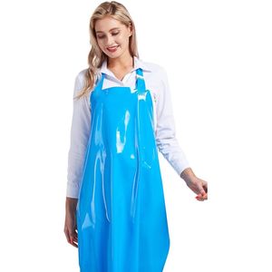 Unisex schort TPU geurloos milieuvriendelijk waterdicht verstelbare nekschouder lichtgewicht werkschort - blauw