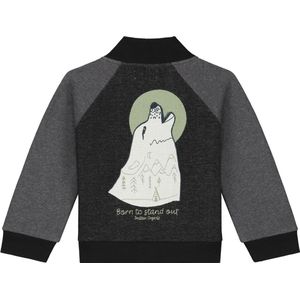 Smitten Organic Wolf Geborduurd Block Color Melange Sweat Jacket