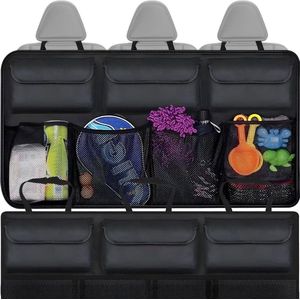 Seat Organizer - Hanging Back Seat Organizer Oxford Fabric with Children's Toys Tablet - Trunk Bag for Multifunctional Use - 4 Mesh Pockets 3 Closed Pockets - 89.5 x 35 cm