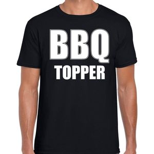 BBQ topper bbq / barbecue t-shirt zwart - cadeau shirt voor heren - verjaardag / vaderdag kado L