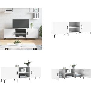 vidaXL Tv-meubel 150x30x50 cm bewerkt hout hoogglans wit - Tv-meubel - Tv-meubelen - Tv Kast - Opbergkast