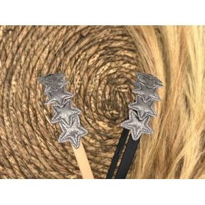 Diadeem met sterretjes - kerstcollectie - glitters - ster – antraciet — Khaki diadeem