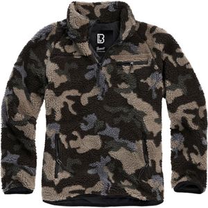 Brandit - Teddyfleece Troyer Pullover Jas - Fleece vest - L - Zwart/Bruin