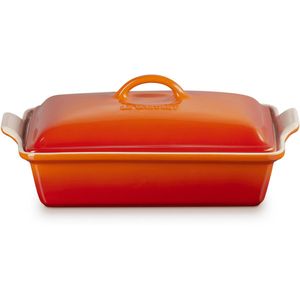 Le Creuset - Ovenschaal Met Deksel - 33 x 22.5 x 8 cm - Oranjerood