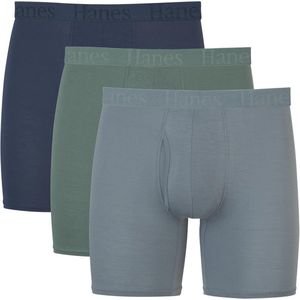Boxershorts voor heren (verpakking van 3) - Blauw/Grijs/Groen, M
