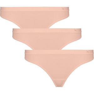 Undiemeister String Dames - 3-Pack - Blush Dusk (Lichtroze) - Slip Zijdezachte Ademende Stof - Elastische band - Platte Naden - Zonder Labels - Gladde Onderbroek Afwerking - Tencel - String - Maat XL
