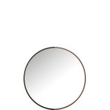 J-Line spiegel Rond - metaal/hout - zwart - small