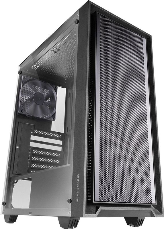 MC-PMAX - PC Behuizing - Pure Black - MESH Frontpaneel - 4x 120mm Ventilatoren