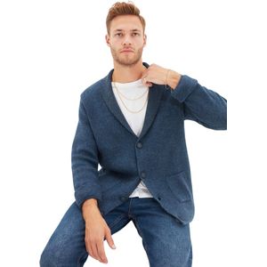 Trendyol Indigo Regular Fit Wollen Kraag Breiwerk Vest Tmnaw22Hi0140