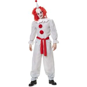 Karnival Costumes Horror Clown Kostuum Heren Halloween Kostuum Volwassenen Heren Carnavalskleding Heren Carnaval - Polyester - Maat L - 4-Delig Top/Broek/Hoed/Sjaal (middel)