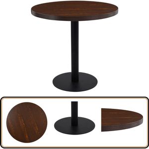 vidaXL Bistrotafel - 80 cm - MDF - Donkerbruin - 2 personen Bistrotafel - Eetkamerstoel - Buitenmeubilair - Terras Meubelen - Balkon Meubel