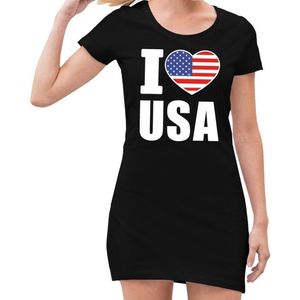 I love USA / Amerika jurkje zwart - dames 40