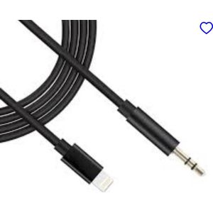 IPhone Aux Kabel - 3.5mm Lightning Audio Jack - iPhone Auto Kabel -1 meter - Zwart/Apple Lightning naar Jack (3.5mm) kabel - 1 meter