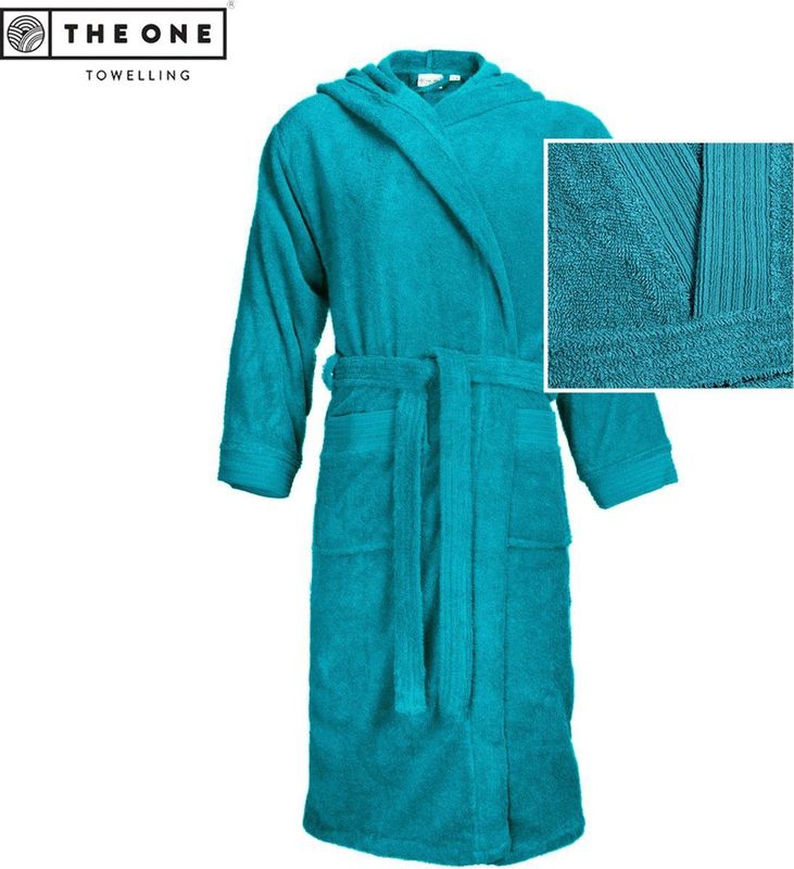 The One - Towelling - Badjas - Turquoise - 100% Gekamd Badstofkatoen