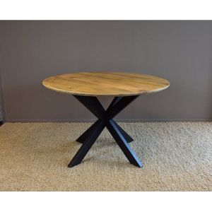 Eettafel paris rond mangohout facet rand Ø130 cm - Naturel | Meubelplaats