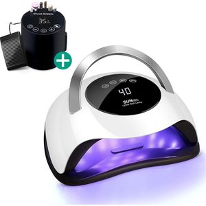 Nagellamp voor Gellak 120W - UV Lamp Gelnagels - Gellak - Led Lamp Nagels - Nageldroger - Nagellak Droger - 120W - Vivid Green Met een Nagelfrees Zwart