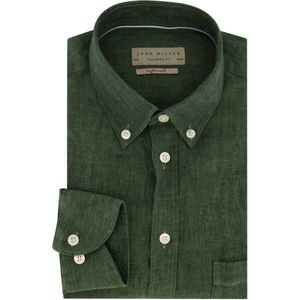 John Miller casual overhemd mouwlengte 7 groen