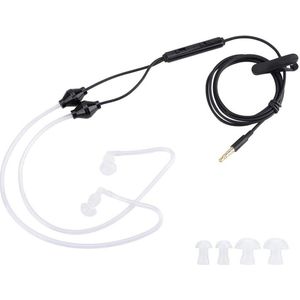 Allecto plus - Anti-straling Air Tube hoofdtelefoon met microfoon en ruisonderdrukking, zwart