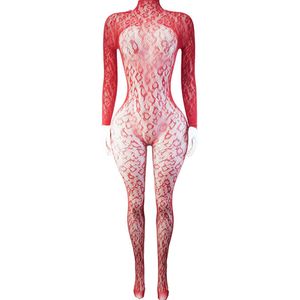 BamBella ® - Panty pak -Onesize - body suit - Dames - Onesize - Erotische jumpsuit van kant lingerie Rood