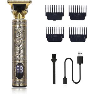 Waterdichte Tondeuse voor Heren met LCD-Display en 4 Geleidingskammen