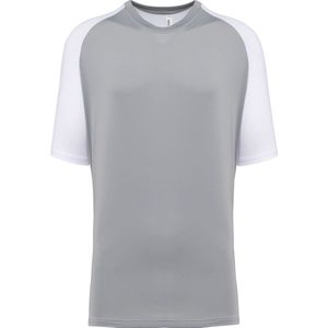 PROACT® Tweekleurig padel-T-shirt met raglanmouwen voor heren PA4030 - White / Fine Grey - 3XL