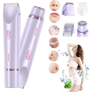 2-in-1 lichaamsscheerapparaat, comfortabel 2-in-1 elektrisch scheerapparaat, mini-verwijderaar voor nat en droog haar, oplaadbare, draadloze en waterdichte bikinitrimmer