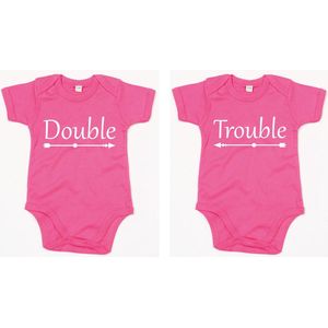 Rompertje Double Trouble-Fuchsia-0-3 Maanden