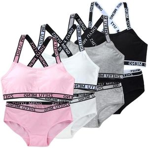 Allecto Premium - Katoenen meisjesbeha zonder beugel en naadloos bovendeel voor tieners - Bustierbeha met uitneembare voering - Geschikt voor leeftijd 7 tot 12 jaar