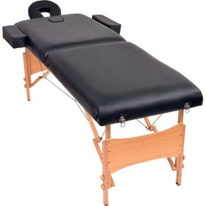 vidaXL Massagetafel inklapbaar - 2 zones - Zwart