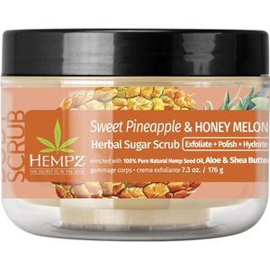 Hempz Original Sweet Pineapple & Honey Melon Herbal Sugar Scrub 176 g - Body Scrub Lichaam en Gezicht - Bodyscrub voor Dames en Heren - Ananas Honing Meloen