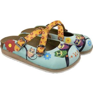 GOBY Clogs met Owls On Tree Ontwerp – Handgemaakt – Hoge Kwaliteit – Maat 36