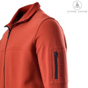Chris Cayne heren vest - maat 3XL - brique - structuur en gedeeltelijk glad - vest met rits - steekzakken met rits - zakje op mouw