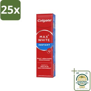 25 x Colgate Tandpasta Max White Optic 75 ml - Grootverpakking - Tandpasta - Witte Tanden - Optische Whitening - Direct Wittere Tanden - Tanden Poetsen
