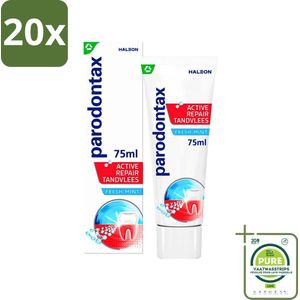 20 x Parodontax - Tandpasta - Active Repair Tandvlees - Fresh Mint - 75 ml - Grootverpakking - Tandvlees Herstellen - Bloedend Tandvlees - Gezwollen Tandvlees - Tandplak Verwijderen - Frisse Adem