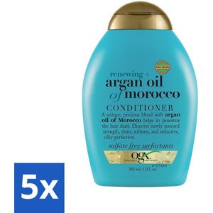5 x OGX - Argan Oil of Morocco - Conditioner - Extra Sterk - Hydrate & Revive - 385 ml - Argan Oil Conditioner - Herstel Conditioner - Hydraterende Conditioner - Beschadigd Haar Conditioner - Arganolie Voor Haar