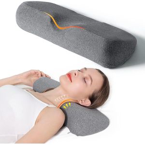 Cervicaal kussen - Kussen - Nekondersteuningskussen voor slaappijnverlichting, Memory Foam nekondersteuningskussen en schouderontspanner voor verlichting van stijve pijn, Nekondersteuningskussen Bed Nekrolkussen (grijs)