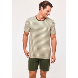 Woody Jongens-Heren Pyjama beige streep - maat 140/10J