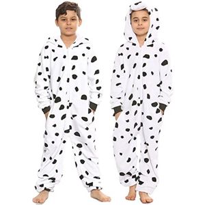 Meisjes Luipaard Onesie Pyjama Set - Zachte Fleece Jumpsuit met Capuchon voor Kinderen 5-13 Jaar
