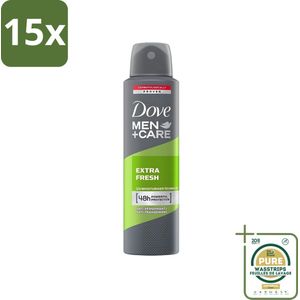 15 x Dove - Deodorant - Men Care Extra Fresh - Verfrissend en energiek - 48 uur bescherming - 250 ml - Grootverpakking - Deodorant Voor Mannen - 48 Uur Bescherming - Verfrissend Geur - Anti-zweet - Huidverzorging