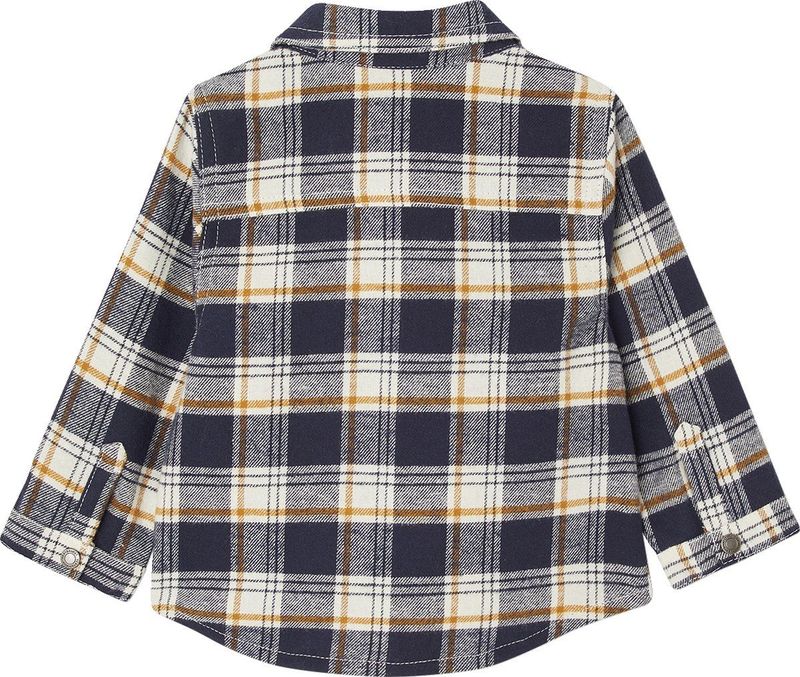 Flanellen Overhemd - Marineblauw - Geruit - Jongens