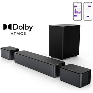 Poseidon M4T Soundbar – 5.1 Home Cinema Systeem – Surround Speakers – Bluetooth Speaker – Dolby Atmos Sound – Draadloze Achterluidsprekers – BassMX Technologie – HDMI-eARC Connectivity