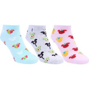 3x Roze-blauwe lage sokken - Mickey DISNEY