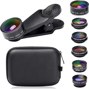 7-in-1 Universele Telefoonlens Kit met Fisheye, Groothoek en Macrolenzen