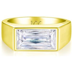 Maxton - 14k Geelgouden Rechthoekige Moissanite Heren Ring