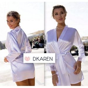 DKaren Gina elegante satijnen kimono - wit XL