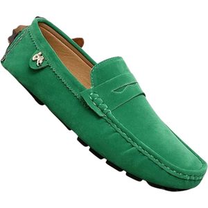 Nivard Loafers Dames - Met Hak - Damesschoenen - Instappers - Groen - Maat 35.5